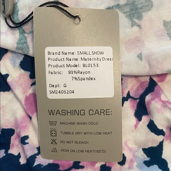 Smallshow Floral Ruched Short Sleeve Maternity Dress Size Small NWT - Picture 4 of 5